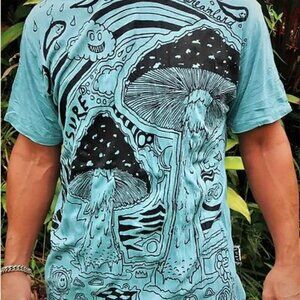 Mushroom Cottagecore T-shirt Hippie Boho Men's Yoga Medium Sure Brand Shirt New